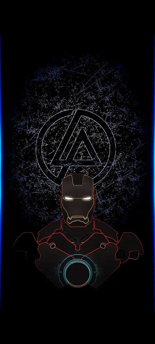 锁屏钢铁侠壁纸指纹对孔