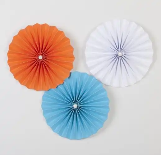 美国队长纸扇花六个套婚庆生日派对背景装饰用品圆形折纸扇美国风单层