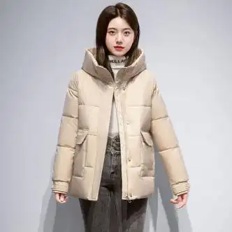 佰特步落特步羽绒服女冬季新款显瘦短款连帽韩版白鸭绒时尚保暖外套潮