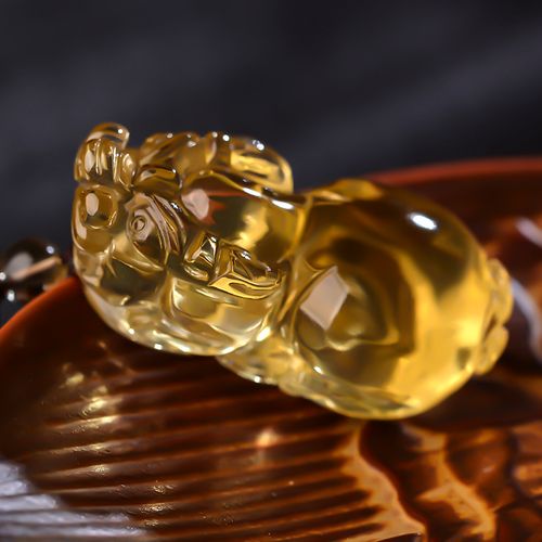 开光天然黄水晶貔貅吊坠男女女款项链招财转运项坠