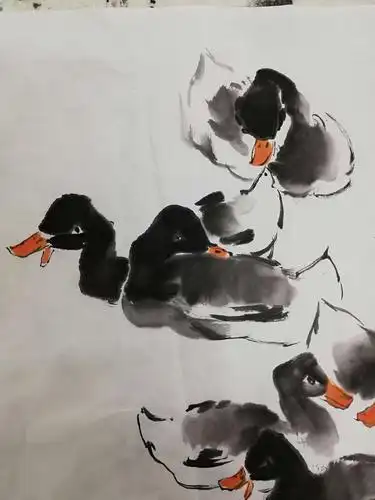 东关国学馆关老师国画课堂小鸭子的画法公益分享