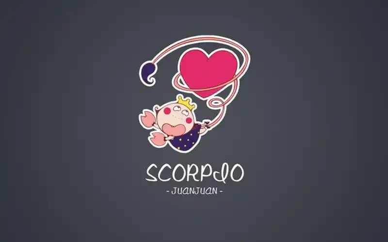 超级可爱的卡通天蝎座插画,高清壁纸图片,生肖星座-回车桌面