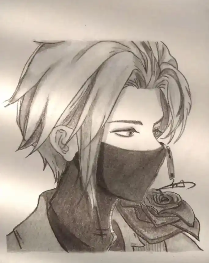 没记错的话这应该是王者里的兰陵王吧#王者荣耀兰陵王 #绘画过 - 抖音