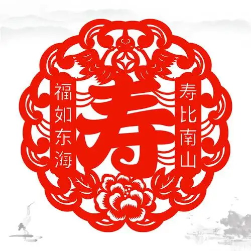 祝寿剪纸老人爸爸妈妈生日寿宴装饰装饰布布置喜字