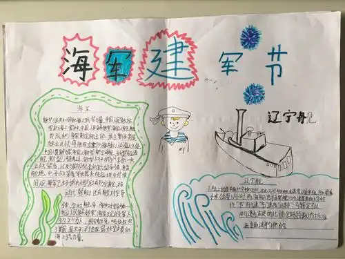 【魅力江山】江山一小406班庆祝海军建军节手抄报活动