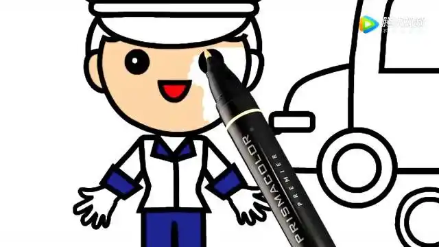 亲子早教画画,教孩子简笔画警察叔叔和警车,超简单又有教育意义