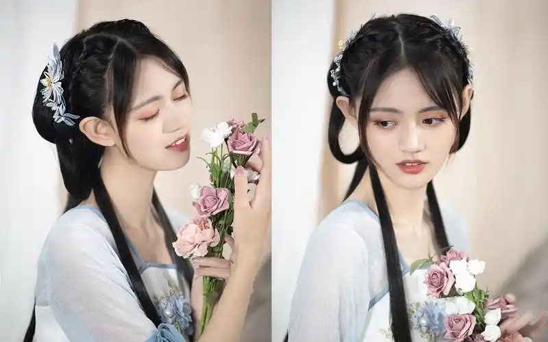 阿娴救命汉服女孩不知道约会扎什么发型单身小可爱七夕就指着这个发型