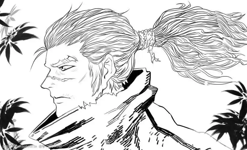 英雄联盟亚索黑白手绘