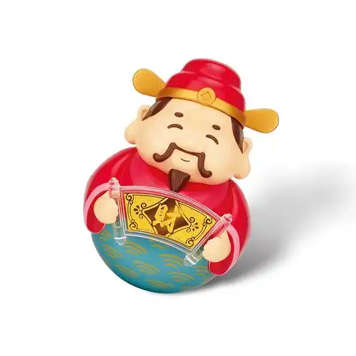 金兔献福系列"送福财神"不倒翁足金工艺品