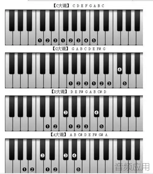 电子琴上哪个键是1234567?