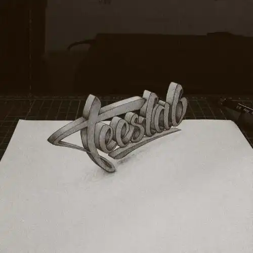 未知原作者栩栩如生的铅笔素描3d立体字母
