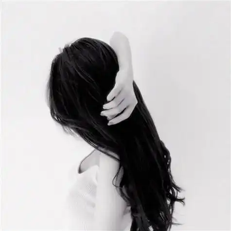 女生头像长发黑白真人图片可爱 最近特别火的黑白头像女