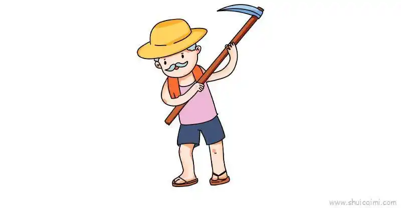 种地小农民简笔画