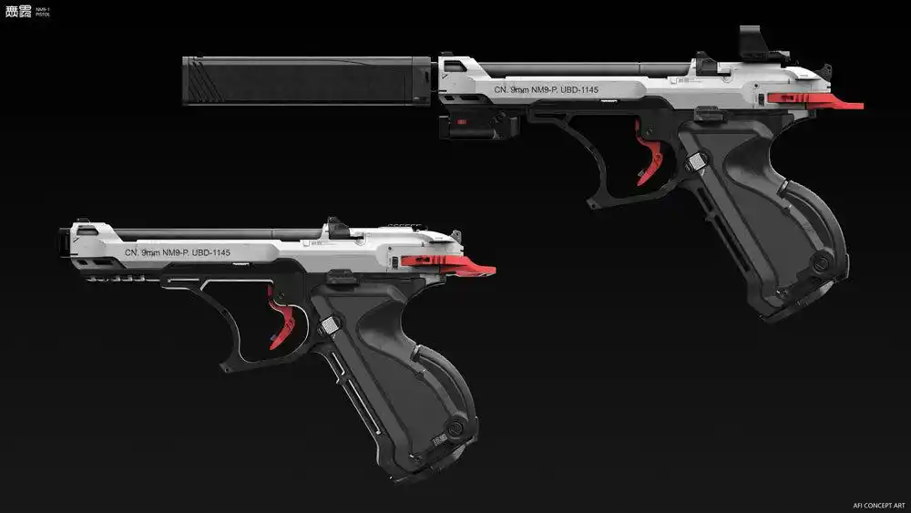 中国画家创作"水燕"科幻手枪 从艺术角度结构枪械 开拓新思路