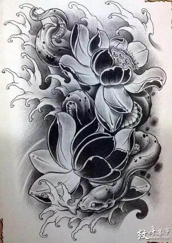 莲花纹身,莲花纹身手稿,莲花纹身手稿图案
