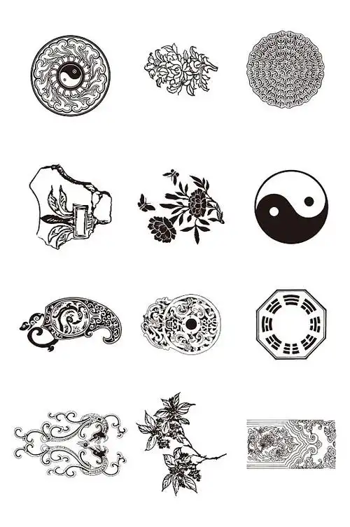 中国风太极花纹素材