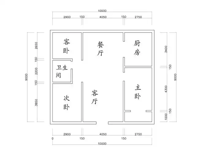 宽 9米 两侧紧挨其他家房子不能开侧边窗户 求室内设计图