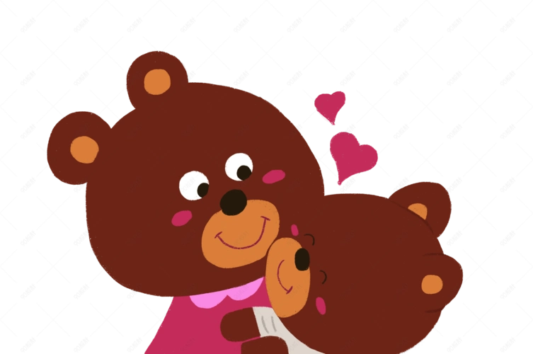 熊妈妈熊宝宝手绘插画