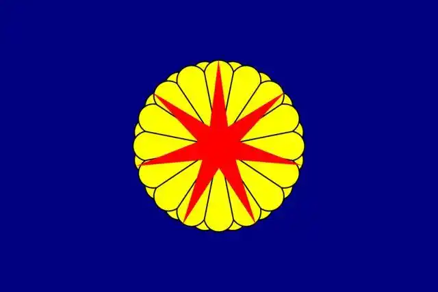 "虾夷共和国"国旗,但榎本武扬一干人并不希望推翻天皇制度,相反,他们