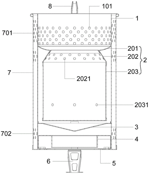 一种内燃式野营柴火炉制造技术