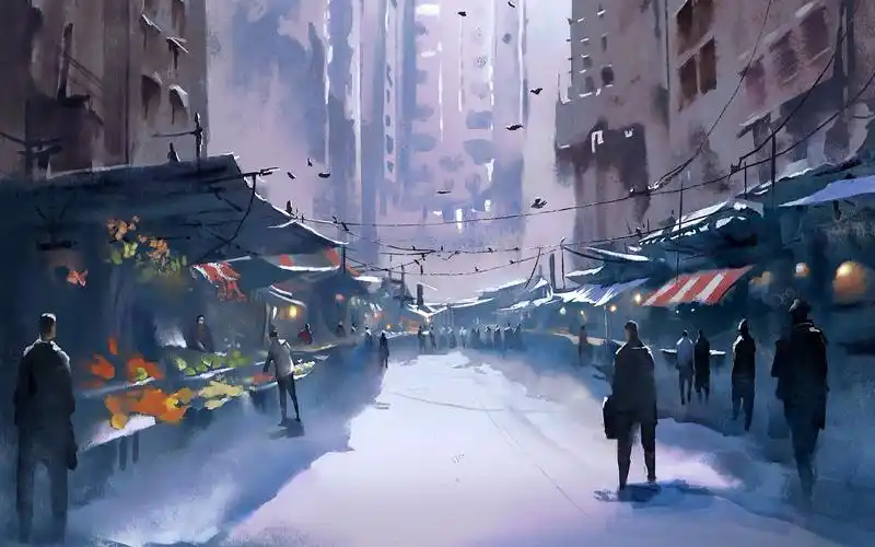 【板绘】 个人厚涂场景练习 (第一次发视频好好好好好紧张tat)