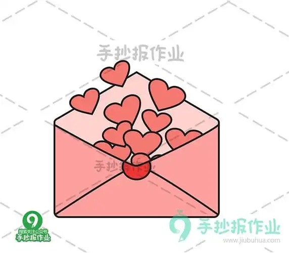 生活用品主题简笔画 给母亲的信简笔画 然后继续加上线条,画出信封口