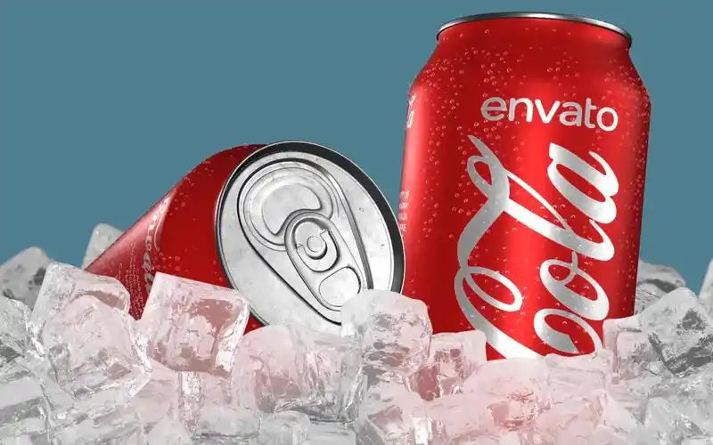 ae模板3d铝质易拉罐样机可口可乐瓶子样机健力宝百事可乐瓶子样机饮料