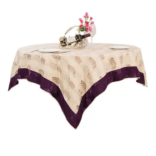 中式酒店餐厅饭店桌布布艺圆形家用双层桌布圆桌台布定做红色烈焰大红