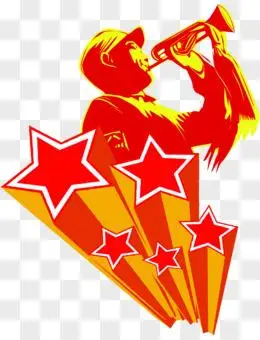 牛角素材pngeps手绘黄色渐变军号元素pngpsd吹号角的天使png吹响号角