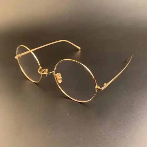 高端订制18k黄金眼镜架男女复古纯金近视框金子眼镜全框配证书