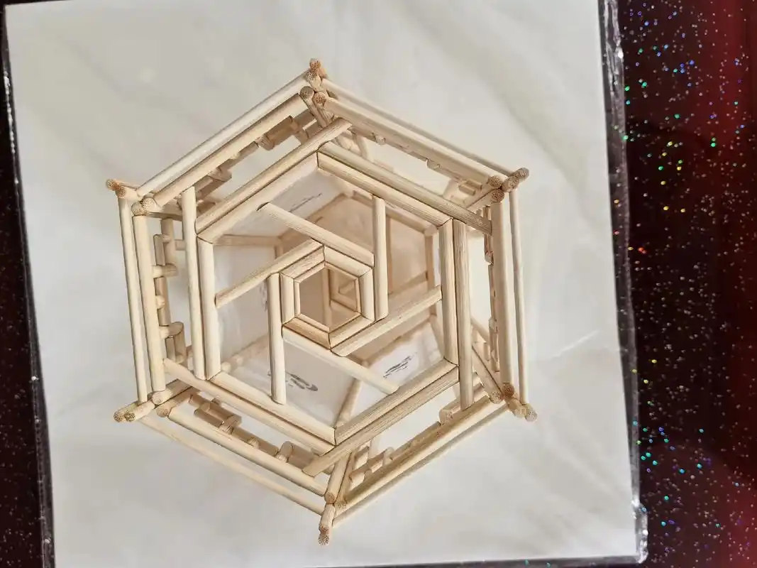 一次性筷子灯笼细节图.回复 @ferryman的评论 #手工 - 抖音