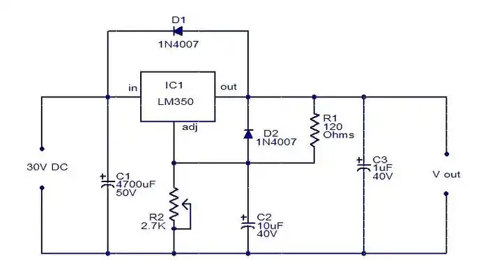 lm350可调稳压电源电路图