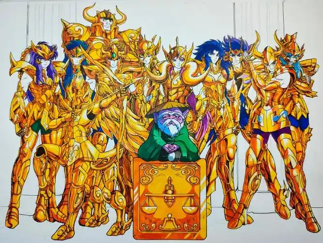 jaco创作集##圣斗士星矢#马克笔手绘 圣斗士星矢 黄道十二宫 十二位