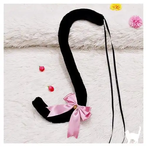 厂家直销猫尾巴猫娘萌物cosplay动漫猫耳女仆可爱配饰毛绒猫尾 优质猫