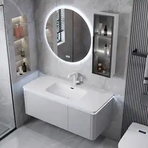 肤感一体盆浴室柜智能简约卫生间洗漱台洗手盆组合洗脸盆卫浴镜柜