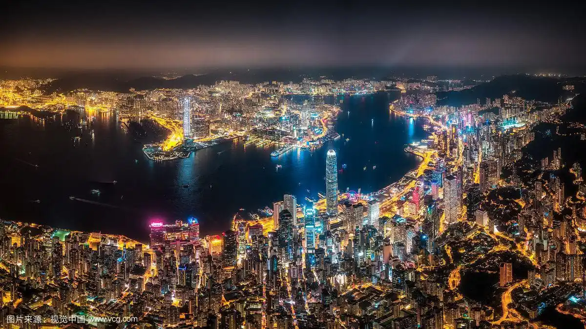 香港维多利亚港航拍