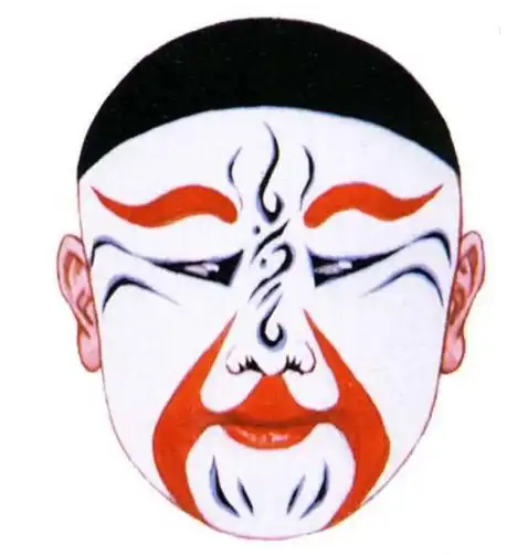 丑角的化妆根据人物的身份,年龄,性格,行为的不同和差异,也逐渐形成了