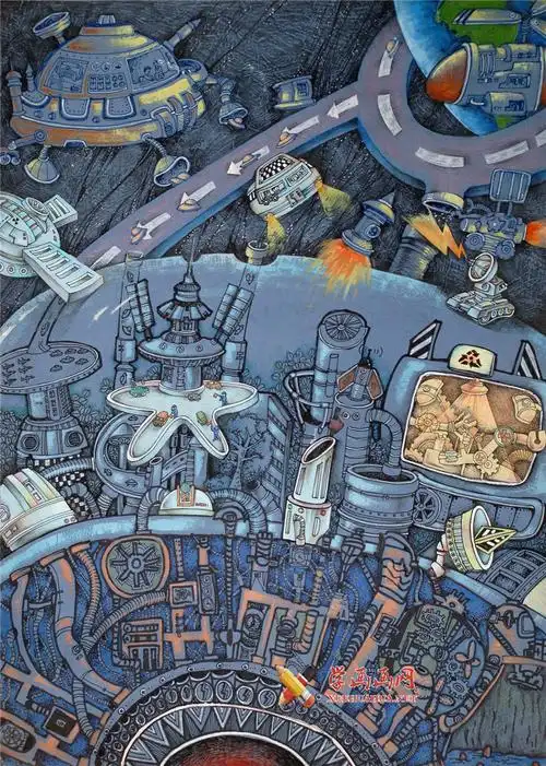 初中二年级获奖科幻画开辟宇宙新世界欣赏