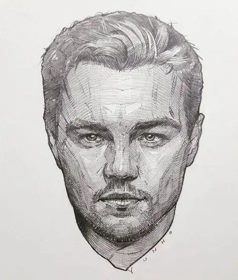 12幅素描名人画素描起形步骤图教你几笔就把人物头像画的对