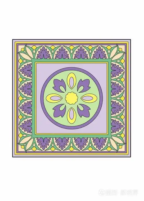 带紫色圆形图案的正方形的矢量插图, eps 10 文件