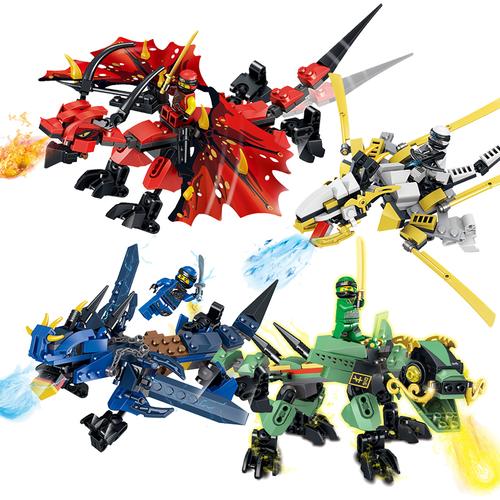 拼图兼容乐高男孩幻影忍者人仔金神龙拼装积木玩具3610岁幻影忍者四龙