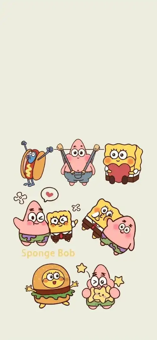 海绵宝宝卡通可爱乐天派壁纸!