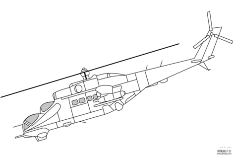 直升飞机的简笔画武装直升飞机的简笔画