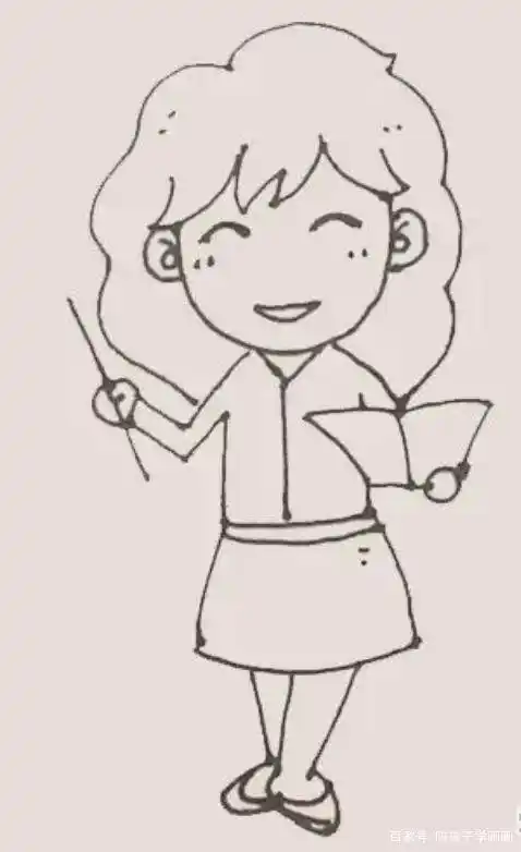 我的老师简笔画,幼儿园简笔画老师画像