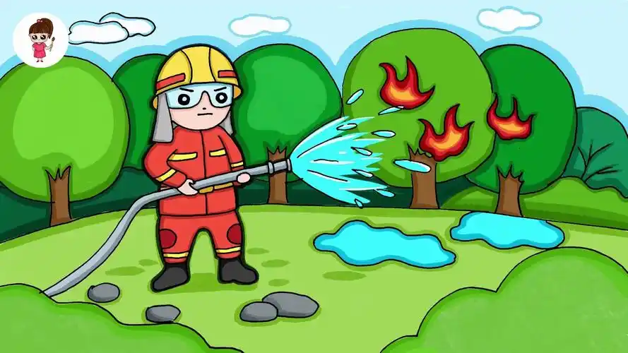 致敬消防英雄简笔画