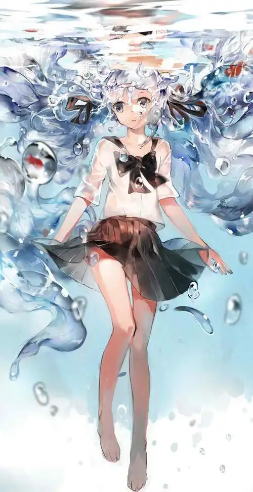 初音未来水下同人图手机壁纸
