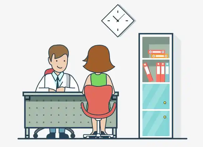 卡通插图医院门诊医生坐诊