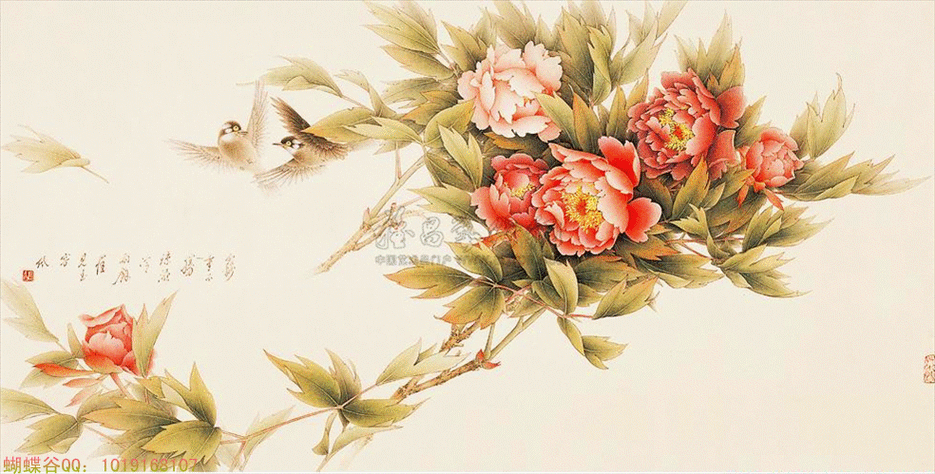 李长白精美工笔花鸟