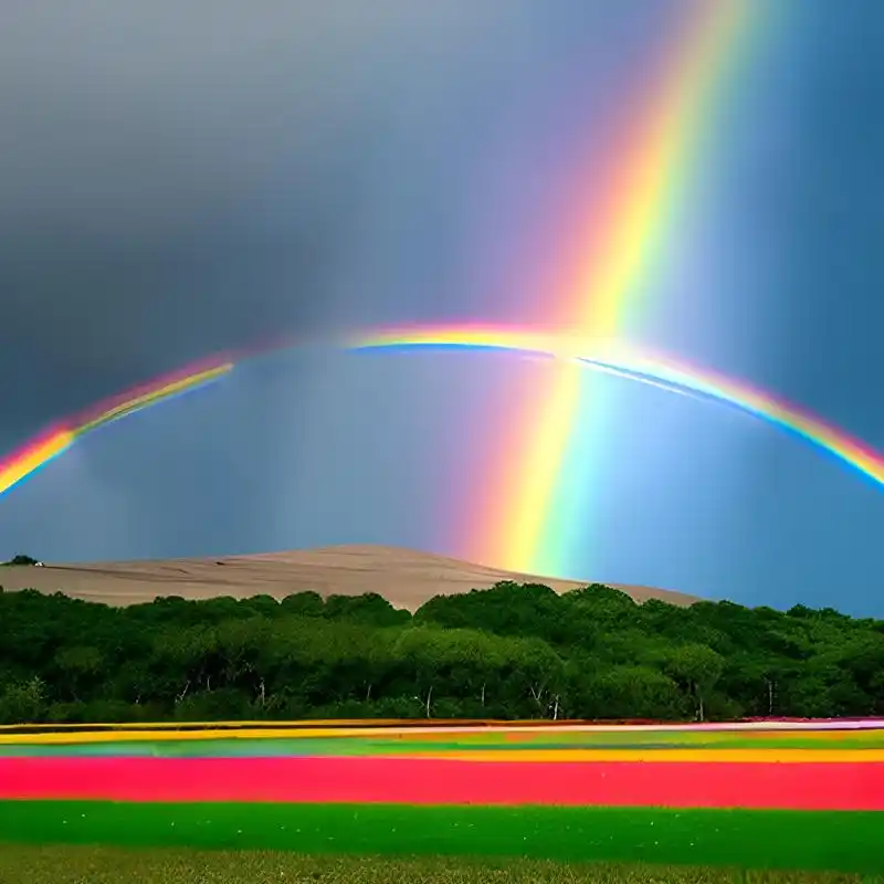 分享一组图片,彩虹划过天空