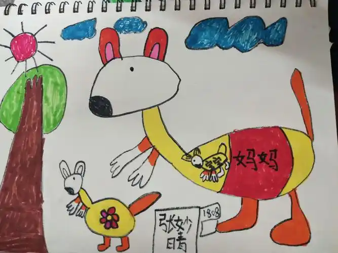 《袋鼠妈妈的口袋》1808(一)美术